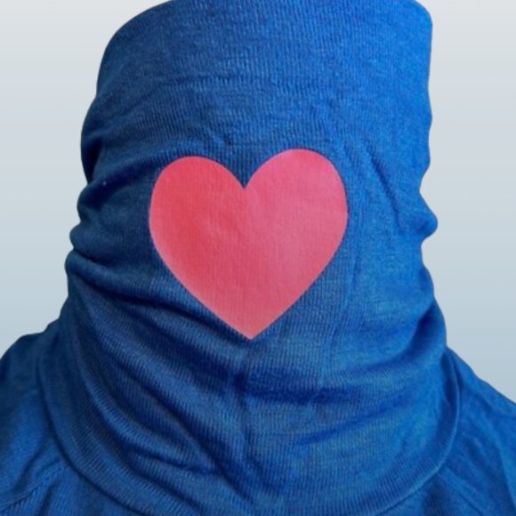 ❤️TODAY ONLY Sleepy Central Perk Little Heart Turtleneck Dress Medium Blue B114 - Picture 2 of 9